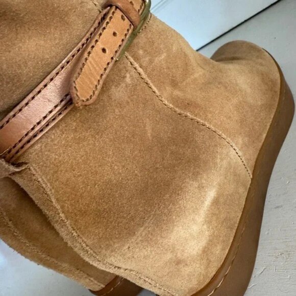 Coach tan wedge faux fur boots size 8 - Picture 7 of 11